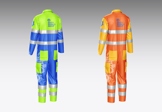 Safety Work Overalls Mockup
