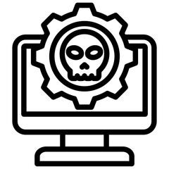Malicious Software Outline Icon