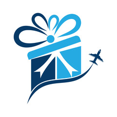 Travel gift vector logo design