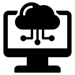 Cloud Computing Glyph Icon