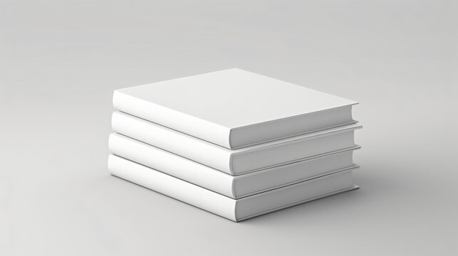 Mock up of stacked white hardcover book