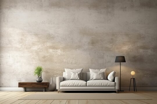 Colorful gray themed walls simulate the interior. wall art. 3d rendering, 3d illustration