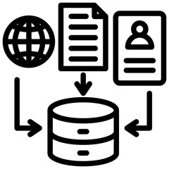 Data Gathering Outline Icon