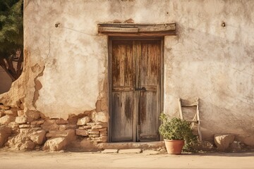 Fototapeta na wymiar Mexico, tropics, rusty weather worn doorway