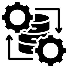 Data Processing Glyph Icon - obrazy, fototapety, plakaty