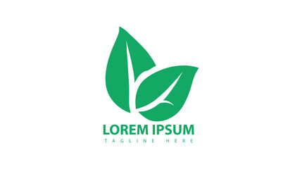 Green leaf logo nature element vector icon.