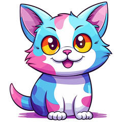 Fototapeta premium Joyful Kitty Expression: Adorable Smiling Cat