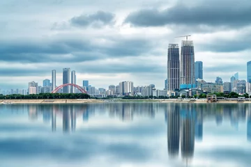 Schilderijen op glas Wuhan city skyline, China © gui yong nian