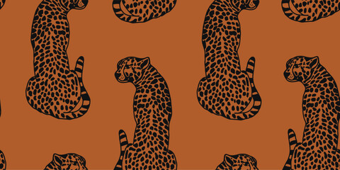 Vector animal print. Seamless leopard pattern design for fabric and textile, packaging, web and social media design
