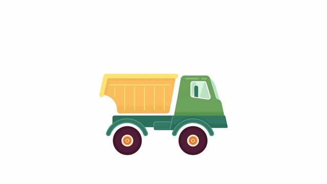 Farm truck countryside 2D object animation. Agriculture car driving. Rural vehicle flat cartoon 4K video, transparent alpha channel. Farmer transport. Pickup truck animated element on white background