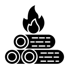 Firewood Glyph Icon