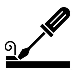 Wood Chisel Glyph Icon