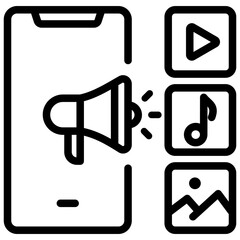 Social Media Marketing Outline Icon