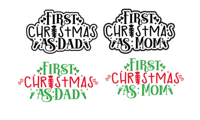 First Christmas as Mom and dad Design.Family Christmas gift Shirts.Christmas family bundles. 