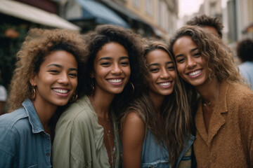 Fototapeta premium group of happy friends