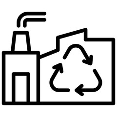 Recycling Plant Outline Icon