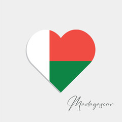 madagascar flag inside heart on gray background