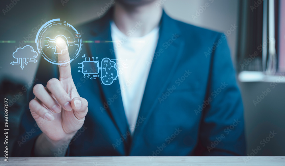 Poster digital transformation change management, internet of things. new technology big data and business p