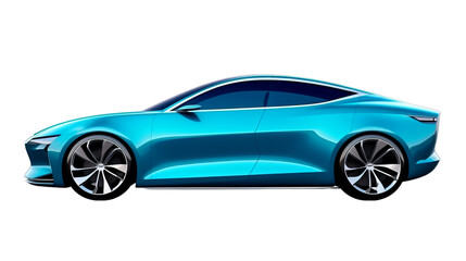 blue sedan sports car electronic modern vehicle on transparent background PNG,  - obrazy, fototapety, plakaty