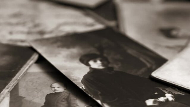 Vintage studio portraits of end XIX-early XX century