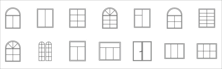 window line set - obrazy, fototapety, plakaty