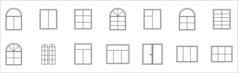 Fotobehang window line set © BamblBee