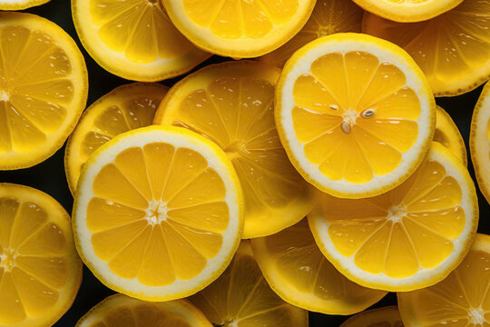 Background of juicy fresh cut lemon
