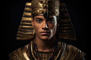 Portrait of a courageous man in the style of the ancient Egoipta style