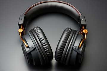 Fototapeta na wymiar High-fidelity audiophile headphones for discerning music lovers, Generative AI
