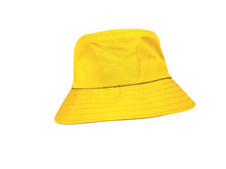 yellow bucket hat Isolated on a white background