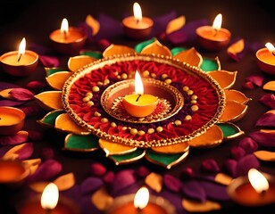 Obraz na płótnie Canvas Indian Diwali lamp generative ai