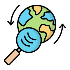 Geophysical Colored Outline Icon