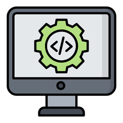 IT Engineering Colored Outline Icon