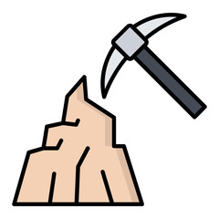 Mining Colored Outline Icon