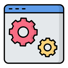 Website Engineering Colored Outline Icon
