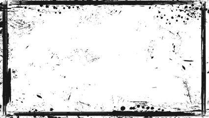Grunge Brush Stroke Ink Splatter Paint Filter Overlay with Transparent Background Vector PNG