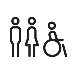 Toilet line icon, outline vector sign, linear style pictogram. WC symbol. - 660409483