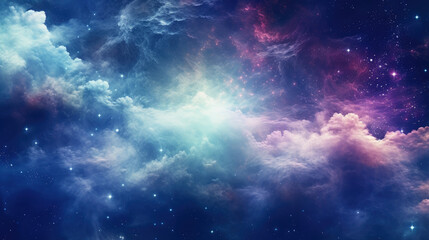 A vibrant space galaxy cloud nebula in a starry night cosmos. Perfect for astronomy and universe science themes. Supernova background wallpaper.