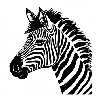 Zebra logo, black and white, AI generated Image