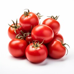 A pile of red, ripe tomatoes