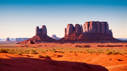 Fototapeta na wymiar Beautiful rich nature of Monument Valley. High resolution, photogenic. cinematic wide angle shot