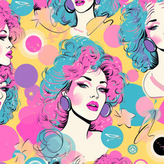 Retro fashion Lady. Glamour pattern