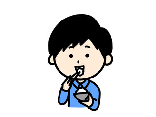 ごはん　男性　イラスト