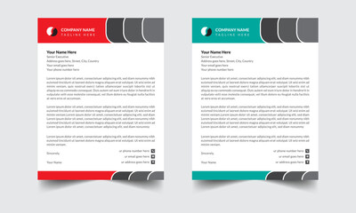 creative modern letterhead design with color variation.