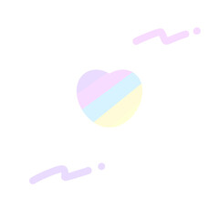 パステルファンシーな虹色エンジェルハート⭐︎PNG