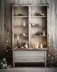 Fototapeta na wymiar Christmas decor, New Year decorations made from natural materials, vintage, Scandinavian style