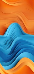 Orange, yellow, and blue waves bold graphic illustration - Generative AI.
