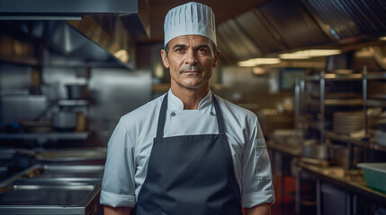 portrait of a smiling chef in a restaurant