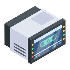 Isometric icon of an internet tv 