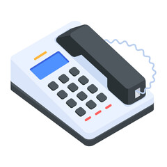 Here’s an isometric icon of landline telephone 